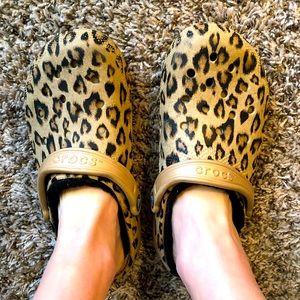 Cheetah Lined Crocs
